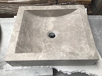 Natuursteen marmer grey wastafel 45x40x10 cm - afbeelding 2 van  5