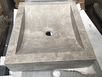 Natuursteen marmer grey wastafel 45x40x10 cm - afbeelding 3 van  5