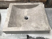 Natuursteen marmer grey wastafel 45x40x10 cm - afbeelding 2 van  5