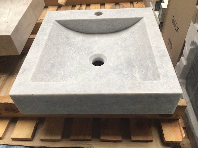 Natuursteen marmer grey wastafel 45x46x10 cm - afbeelding 3 van  5