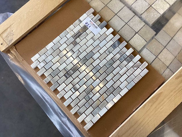 Natuursteen marmer grijs 1,5x3 cm mat mozaïek tegel 10 m² - afbeelding 2 van  7