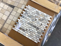 Natuursteen marmer grijs 1,5x3 cm mat mozaïek tegel 9 m² - afbeelding 4 van  8