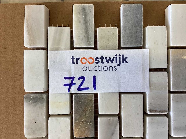 Natuursteen marmer grijs 1,5x3 cm mat mozaïek tegel 9 m² - afbeelding 5 van  8