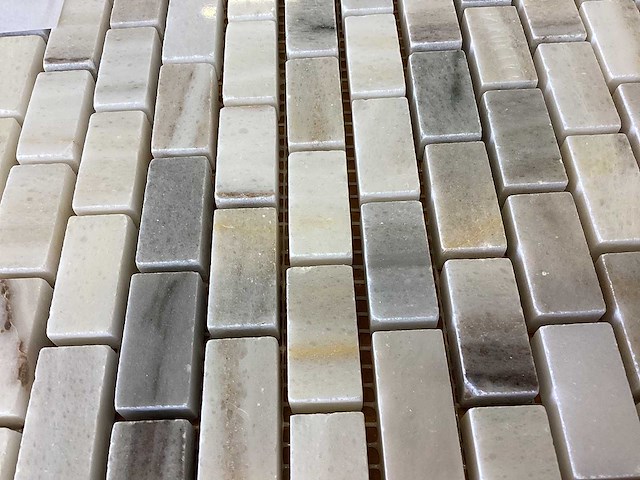 Natuursteen marmer grijs 1,5x3 cm mat mozaïek tegel 9 m² - afbeelding 6 van  8