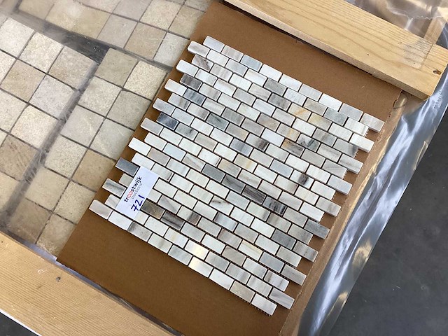 Natuursteen marmer grijs 1,5x3 cm mat mozaïek tegel 9 m² - afbeelding 4 van  8