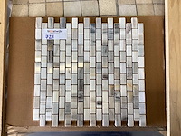 Natuursteen marmer grijs 1,5x3 cm mat mozaïek tegel 9 m² - afbeelding 2 van  8