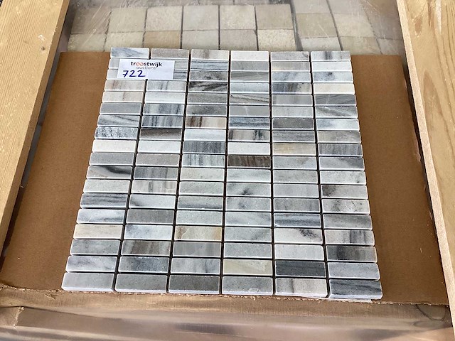 Natuursteen marmer grijs 2x5 cm mozaïek tegel 9 m² - afbeelding 1 van  8