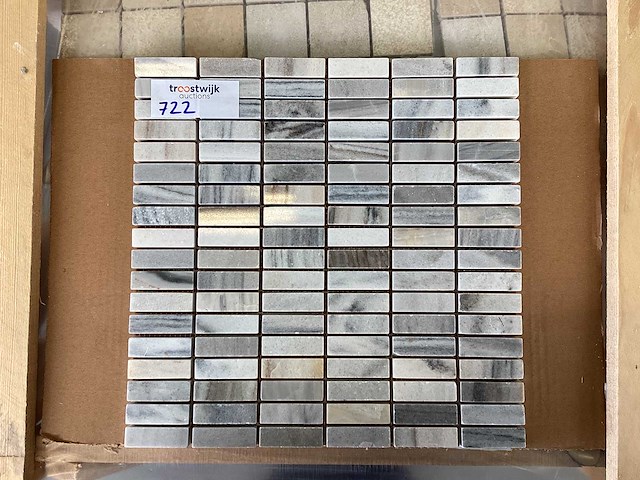 Natuursteen marmer grijs 2x5 cm mozaïek tegel 9 m² - afbeelding 2 van  8
