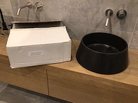 Natuursteen marmer toros black waskom 40x15 cm - afbeelding 1 van  3