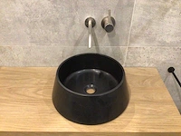 Natuursteen marmer toros black waskom 40x15 cm - afbeelding 3 van  5