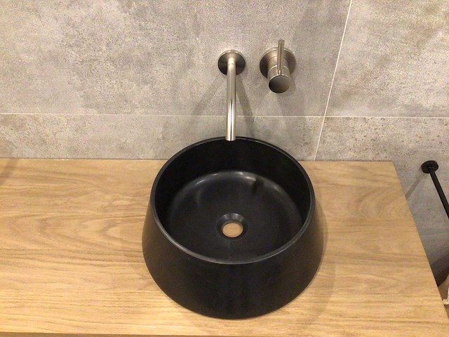 Natuursteen marmer toros black waskom 40x15 cm - afbeelding 2 van  2