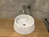 Natuursteen marmer white waskom 40x15 cm