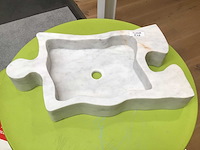 Natuursteen marmer white waskom 60x38x10 cm - afbeelding 2 van  5