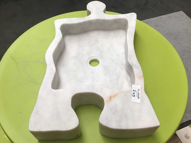 Natuursteen marmer white waskom 60x38x10 cm - afbeelding 5 van  5