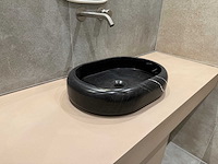 Natuursteen marmer zwart oval waskom 47x34x10 cm - afbeelding 1 van  4