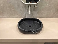 Natuursteen marmer zwart oval waskom 47x34x10 cm - afbeelding 10 van  18