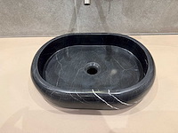 Natuursteen marmer zwart oval waskom 47x34x10 cm - afbeelding 2 van  18