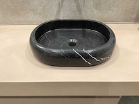 Natuursteen marmer zwart oval waskom 47x34x10 cm - afbeelding 5 van  18