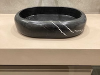 Natuursteen marmer zwart oval waskom 47x34x10 cm - afbeelding 7 van  18