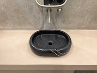 Natuursteen marmer zwart oval waskom 47x34x10 cm - afbeelding 10 van  18
