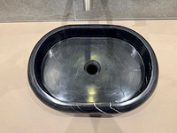 Natuursteen marmer zwart oval waskom 47x34x10 cm - afbeelding 13 van  18
