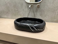 Natuursteen marmer zwart oval waskom 47x34x10 cm - afbeelding 14 van  18