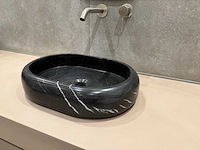 Natuursteen marmer zwart oval waskom 47x34x10 cm - afbeelding 15 van  18