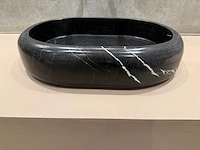 Natuursteen marmer zwart oval waskom 47x34x10 cm - afbeelding 17 van  18