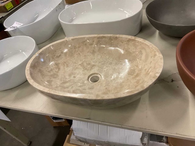 Natuursteen opzet waskom 61x41 cm - afbeelding 2 van  4