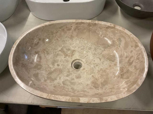 Natuursteen opzet waskom 61x41 cm - afbeelding 3 van  4