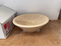 Natuursteen travertin beige waskom 40,6x15 cm - afbeelding 1 van  3