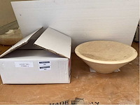 Natuursteen travertin beige waskom 40,6x15 cm - afbeelding 1 van  1
