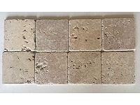 Natuursteen travertin ivory vloertegel 10x10 cm 30 m² - afbeelding 2 van  4