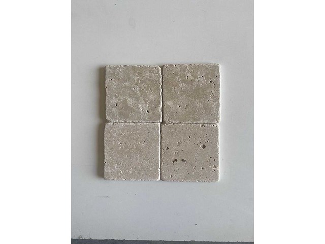 Natuursteen travertin ivory vloertegel 10x10 cm 30 m² - afbeelding 4 van  4