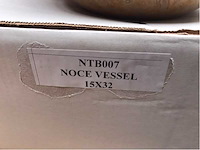 Natuursteen travertin noce waskom 32x15 cm - afbeelding 4 van  4
