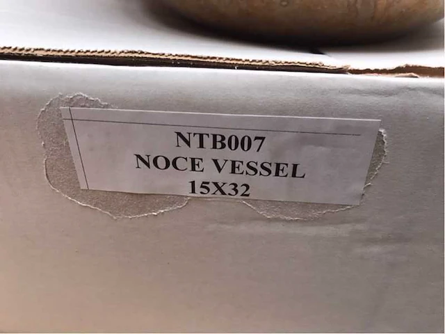 Natuursteen travertin noce waskom 32x15 cm - afbeelding 5 van  5