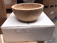 Natuursteen travertin noce waskom 32x15 cm - afbeelding 1 van  3