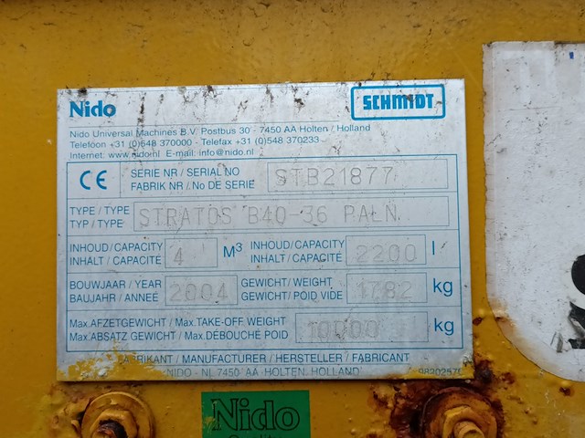 Natzoustrooier 4m³, nido - schmidt, stratos b40-36 paln, 2004 - afbeelding 7 van  9
