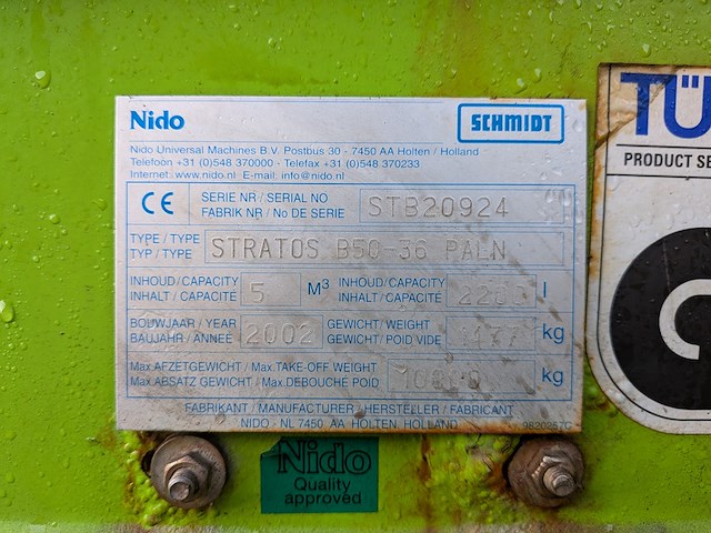Natzoutstrooier, nido | schmidt, stratos b50-36 paln, 2002 - afbeelding 6 van  6