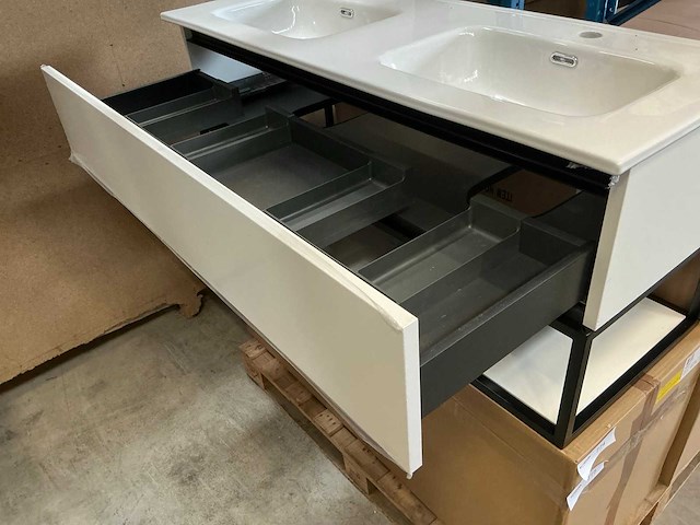 Navarro mat wit badkamerkast 120cm - afbeelding 4 van  5