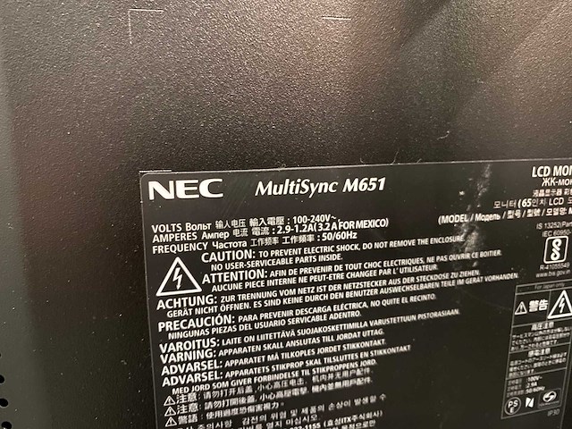 Nec m651 - 65" 4k uhd monitor met verrijdbaar statief - afbeelding 2 van  12