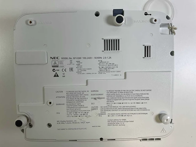 Nec (np-v260) 2.600 lumen svga projector (818 lamp hours) - afbeelding 6 van  6