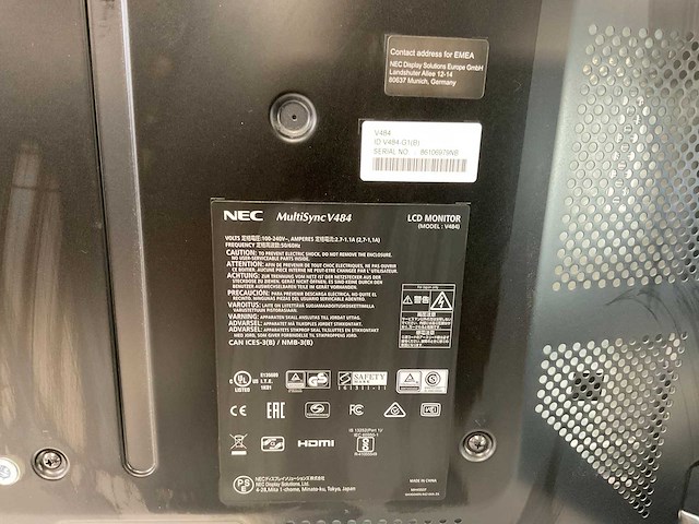 Nec (v484) 48”, 1920x1080 (fhd) lcd monitor - afbeelding 5 van  7