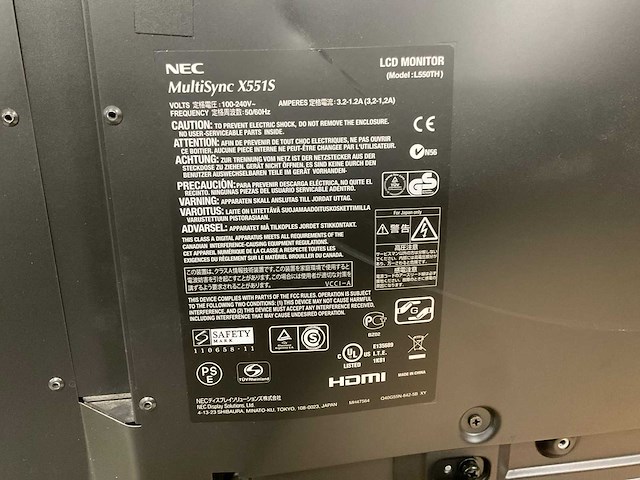 Nec (x551s) 55”, 1920x1080 (fhd) led monitor - afbeelding 8 van  8
