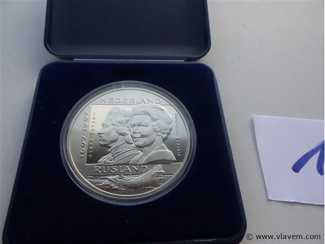 Nederlandse penning in etui 10 ecu 1997 - afbeelding 4 van  4