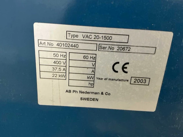 Nederman - 2003 - vac 20-1500 - filterafzuiginstallatie - afbeelding 37 van  38