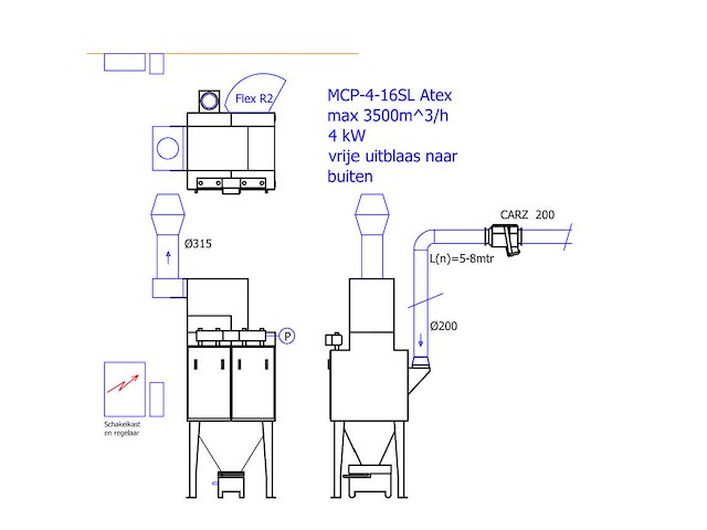 Nederman industriële afzuig- en filtersysteeminstallatie (flexpak dx + mcp-4 cartridgefilter + insight control panel) - afbeelding 1 van  19