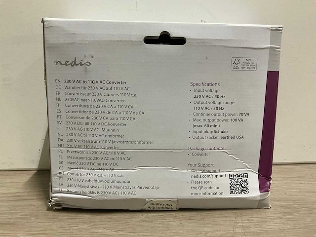 Nedis 230 v ac to 110 ac converter elektronica (3x) - afbeelding 3 van  3
