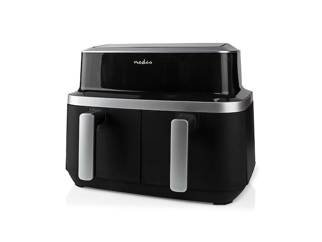 Nedis dubbele airfryer 2 x 4.2 l 10 vooraf ingestelde programma's zwart - afbeelding 1 van  6