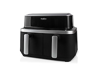 Nedis dubbele airfryer 2 x 4.2 l 10 vooraf ingestelde programma's zwart - afbeelding 1 van  6